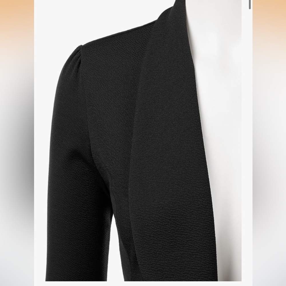 Lightweight Thin 3/4 Sleeve Open Front Blazer - Picture 4 of 7